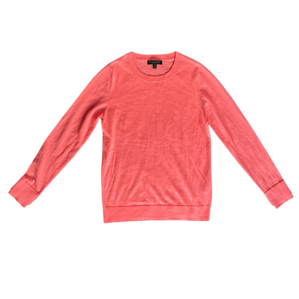 Banana Republic 100% Merino Wool Peach Long Sleeve Crewneck Sweater, Women’s S
